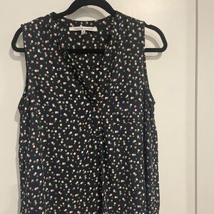 Collective Concepts Sleeveless Top - Navy with Multicolor Dots